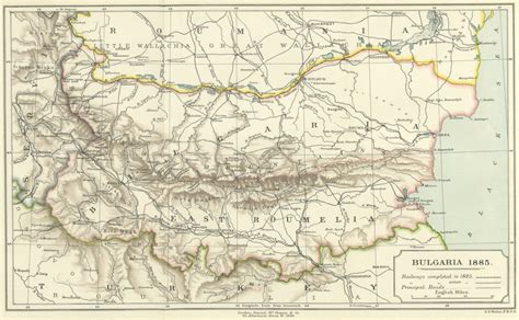 Map of Bulgaria (1885) | Harita, Bulgaristan, Osmanlı