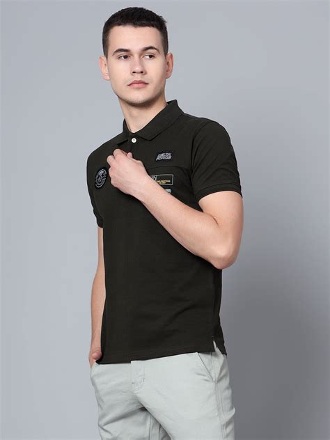 Men Olive Polo T-Shirt – Cantabil