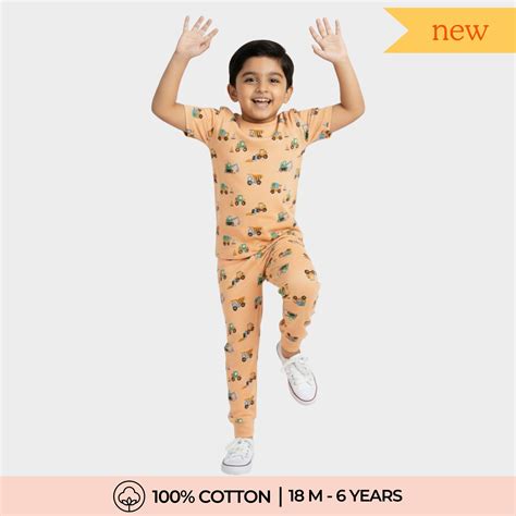 Half Sleeves Unisex Co-ord Set | JCB Adventure – orangesugar