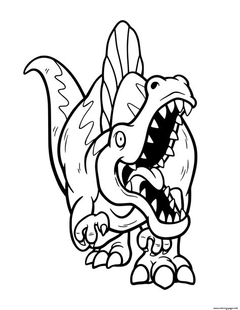 Dinosaur Fierce Spinosaurus Coloring page Printable