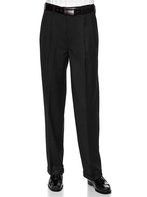 GIOVANNI UOMO Mens Wool Dress Pants Expandable Waist - Pleated Front ...