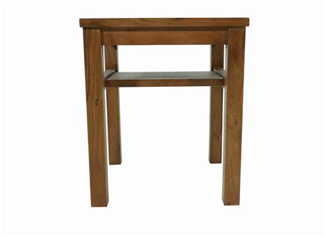 Acacia side table bench with plank seat