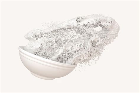 A bowl of milk and splashing liquid 3d rendering | Premium Photo
