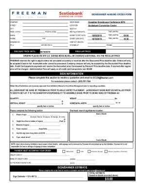 Fillable Online Freeman AV Sign/Banner Hanging Form Fax Email Print ...