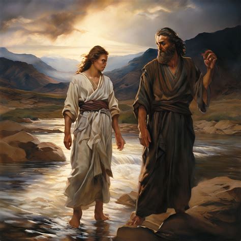 Elijah and Elisha stand beside the Jordan River by Anna Beatriz ...