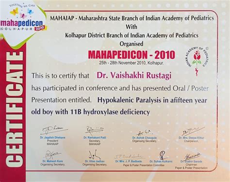 Our Certifications - Dr. Vaishakhi Rustagi