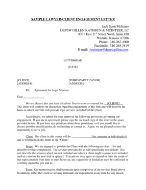 18 Printable Client Engagement Letter Sample Forms and Templates ...