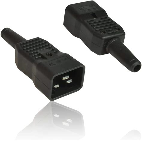 CSecurity 250V 16A 3Pins Terminals Panel Mount IEC C19 Female C20 Male ...