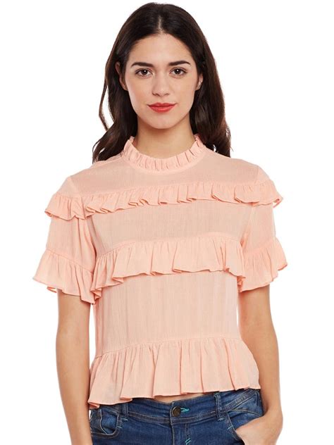 Get Layer Frilled High Neck Half Sleeves Top at ₹ 799 | LBB Shop
