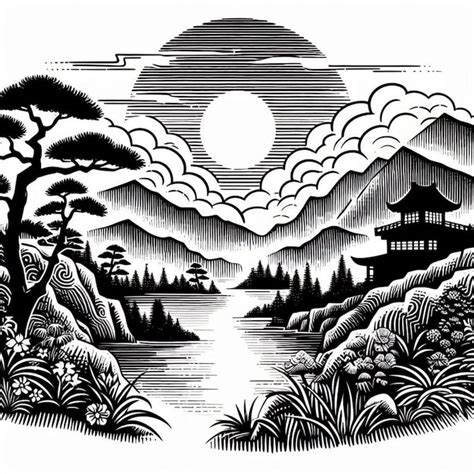 Japanese black white drawing Images - Free Download on Freepik