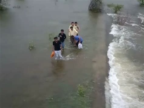 Mevasa village of Savarkundla, Amreli flooded again on the causeway ...