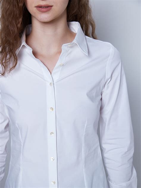 White fitted collared shirt