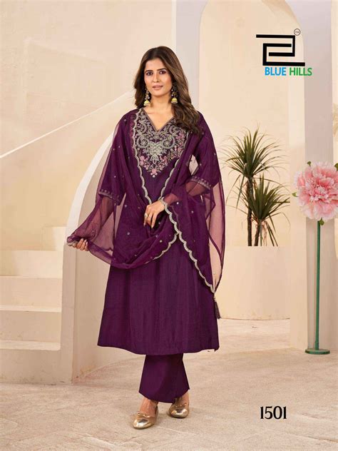 Blue Hills Taj Mahal Vol 15 Roman Silk Designer Readymade Suit