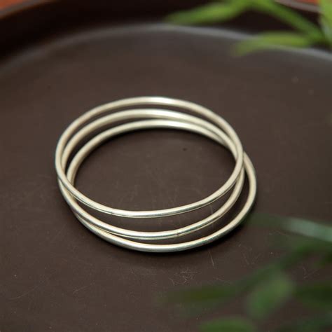 Plain Daily wear Sterling Silver Bangle – Desically Ethnic