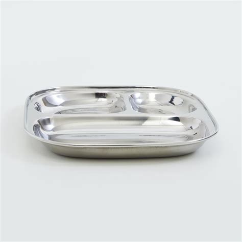 Buy Blaze Stainless Steel 3-Partition Plate - 21cm from Home Centre at ...