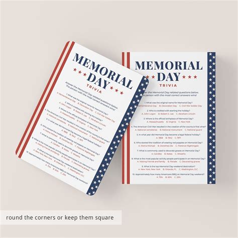 Memorial Day Trivia Questions with Answers Printable | Instant Download ...