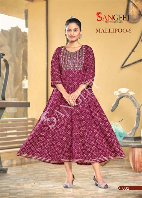 Sangeet Mallipoo 6 Designer Anarkali Kurti Collection