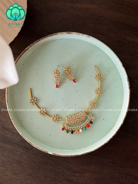 Multicolour AD Hasli - Traditional south indian premium neckwear with ...