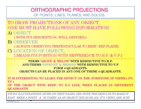 2. ORTH PROJ-Pts-Lines-Solids - TO DRAW PROJECTIONS OF ANY OBJECT, ONE ...