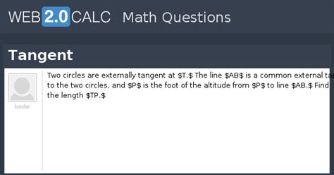 View question - Tangent