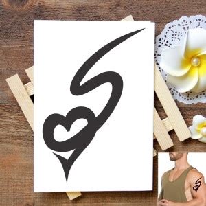 voorkoms Heart Love S Name Tattoo Sticker For Male And Female Tattoo ...
