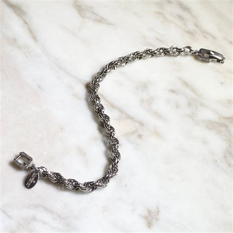 vintage GIVENCHY silver color metal twist chain bracelet | NOIR ONLINE