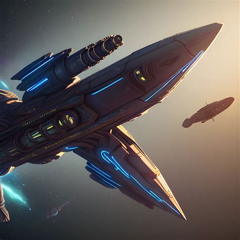 Matt Jeffries-inspired sci-fi concept art. Widescreen shot. A fu ...