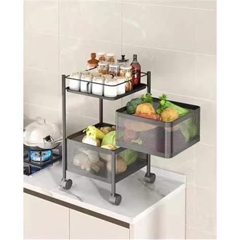 Suzec Metal Multi-Purpose Trolley Storage Organizer and Kitchen ...