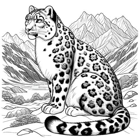 Snow Leopard Coloring Pages To Print