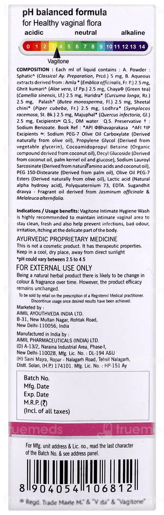 Ayouth Veda Vagitone Intimate Hygiene Wash 180ml - Uses, Side Effects ...