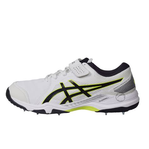 Asics GEL Speed Menace FF White/Black Cricket Spikes Shoes @side 2 view