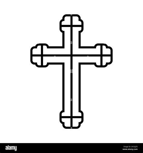 Cross icon, Christian symbol, outline shape Stock Vector Image & Art ...