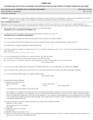Fillable Online Form ADVInvestor.govFORM ADV - SECFORM ADV (Paper ...