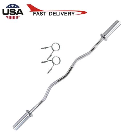 Buy Usidoe 48'' Olympic Curl Bar w/ 2 Buckles - Solid Steel Barbell ...