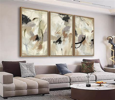 Large Framed Wall Art for Living Room Natural Wood Gold Float Framed ...