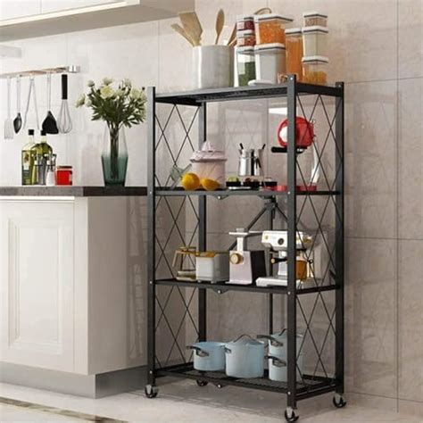 CITRODA 4 Shelf Multipurpose Storage Rack with Wheels – Heavy-Duty ...