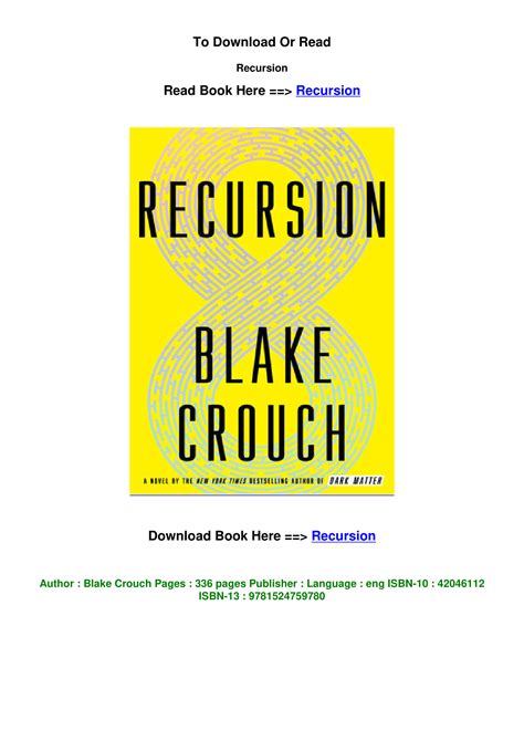 Image result for Blake Crouch Recursion