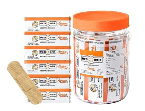 Medigrip Stretch First Aid Adhesive Band Aid (100 Plasters) : Amazon.in ...