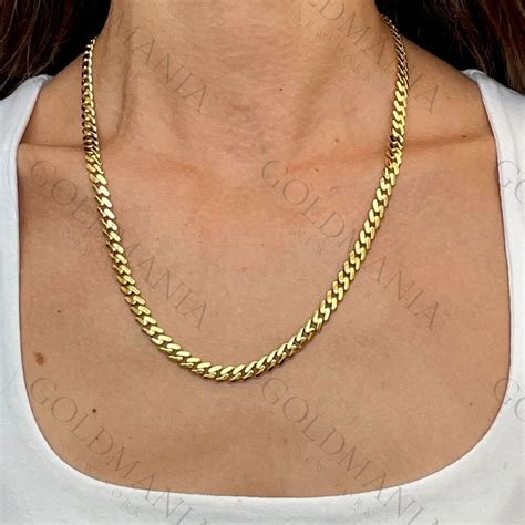 14K Gold Miami Cuban Link Chain Necklace, 6.5mm Thick, 20 22 Inch, Real ...