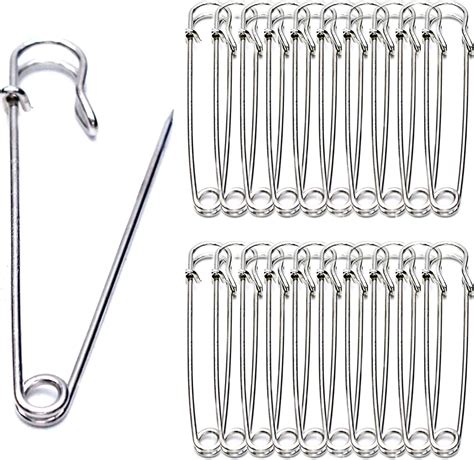 Amazon.com: OLSSCMLO Large Safety Pins, Set of 20, Heavy Duty, Silver