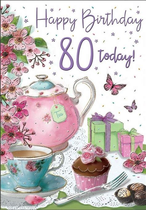 Happy 80th Birthday Card Regal Publishing 9 X 6.5 Inches D1 for sale ...