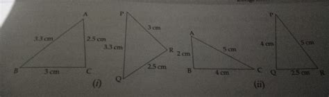 in the figure given the length of the sides of the Triangles are ...
