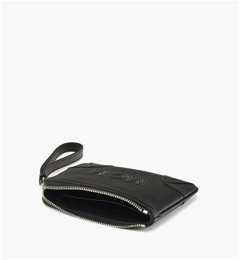 X-Mini Aren Wristlet Zip Pouch in Spanish Calf Leather Black | MCM ®MY