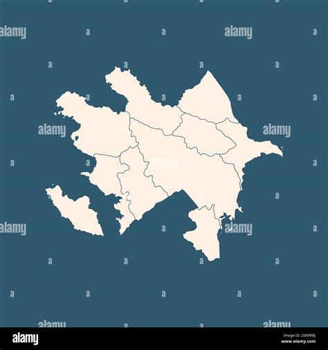 Azerbaijan map with landmarks of the regions isolated on blue. Flat illustrated Stock Vector ...
