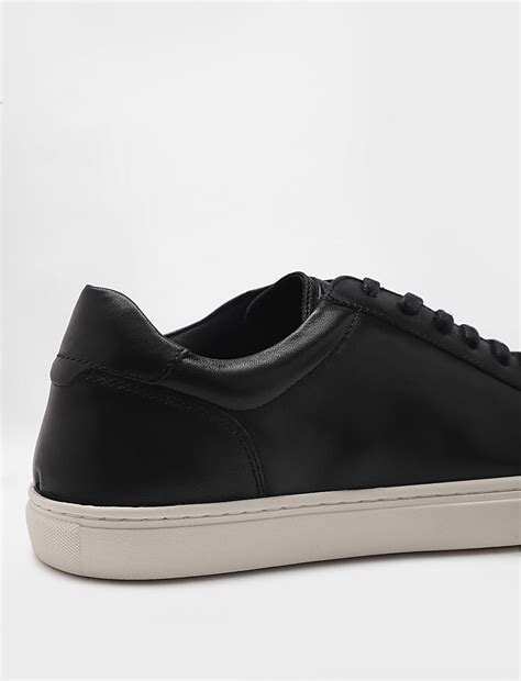 Buy Pure Leather Plain Lace Up Sneakers at Marks & Spencer