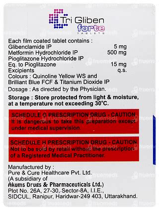 Tri Gliben Forte Tablet: Uses, Side Effects, Price & Substitutes
