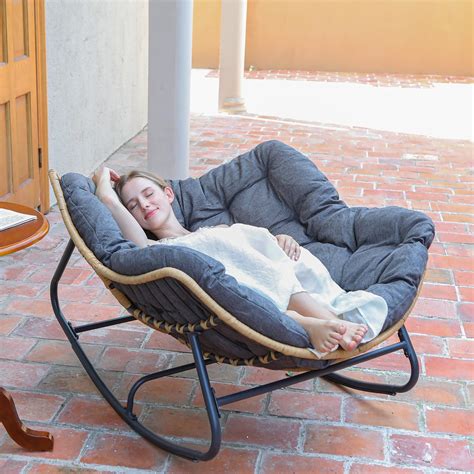 Buy SWITTEOutdoor Rocking Chair, Patio Egg Rocking Chair, Indoor ...