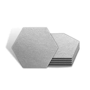 UNIDUS ACOUSTICS Hexagon Acoustic Wall Panel Pack of 5, Misty Grey ...
