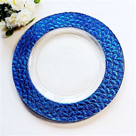 Premium Wholesale Blue Glass Plate Chargers for Wedding and Event ...