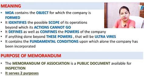 U2 company law - notes - MEANING MOA contains the OBJECT for which the ...